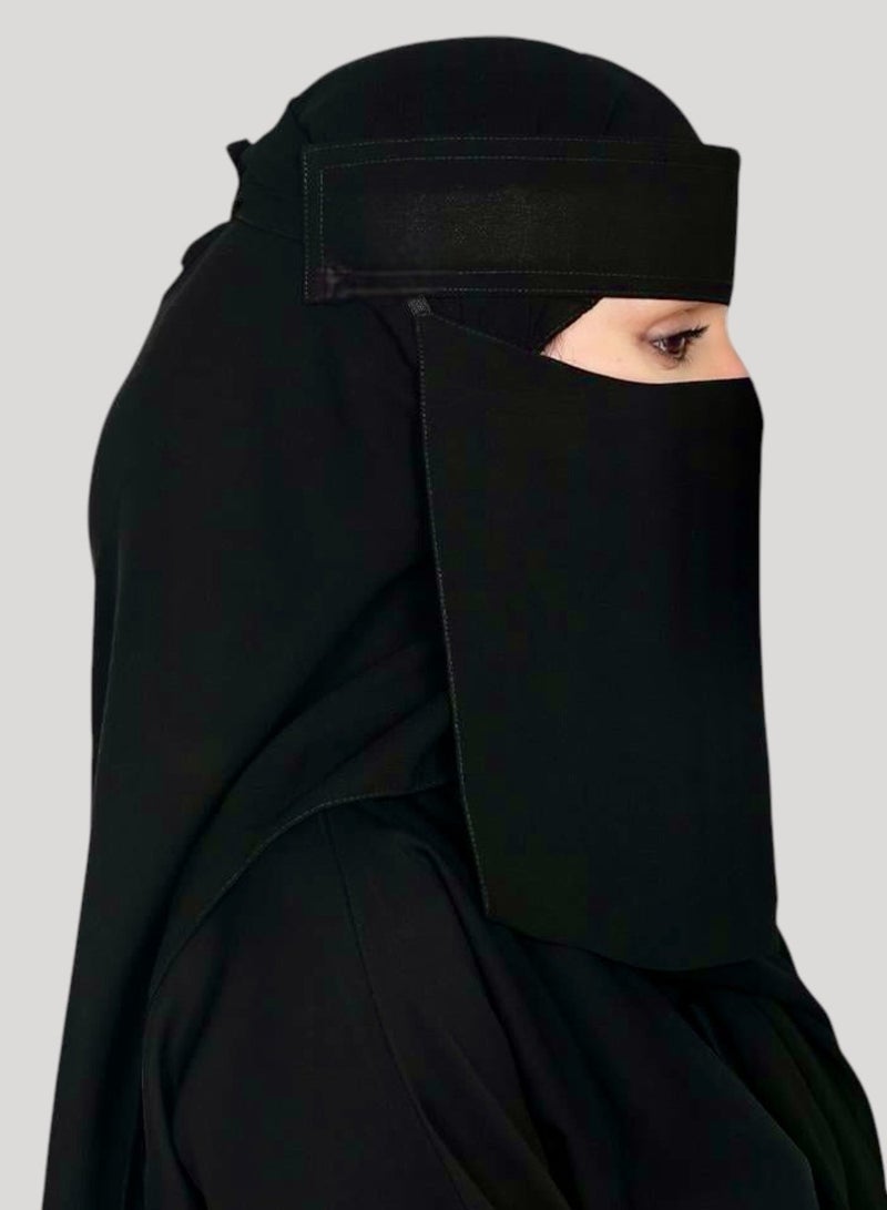 BHNS 2 Medium Straight Elastic Niqabs (8-9) Inch Reinforced - Women's Nameless Niqab Elastic Reinforced with Soft, High-Quality Fabric, Comfortable and Light on the Skin, Slip-Resistant, Washable, Perfect for Everyday Use and Occasions - Image 3